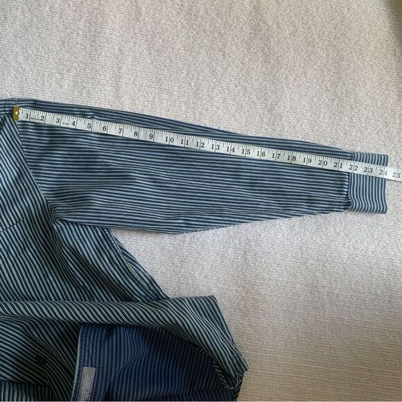 Daniel Cremieux Men's Dress Shirt Button Down Blue Green Stripes Casual Formal - Picture 5 of 7